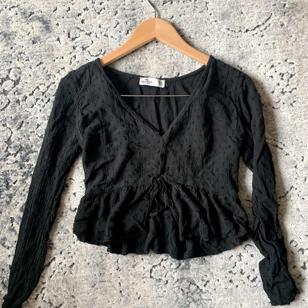 Black tufted blouse